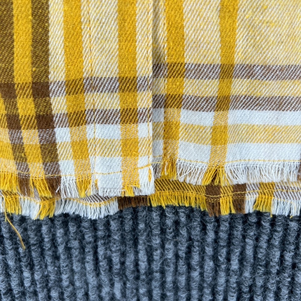 Democracy Womens Shirt Medium Yellow Plaid Long Sleeve Button Up Sharp - Picture 8 of 16